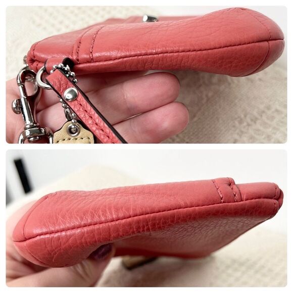 Coach Park Leather Medium Wristlet F49472 Sienna Coral - Picture 4 of 9